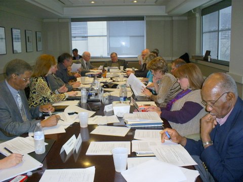 PHOTO:  Members of the governing Board and consultants headed by the National Trust for Historic Preservation meet in Jackson.  